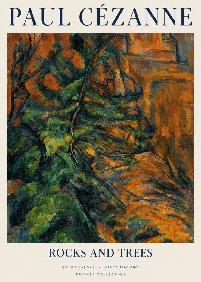 Paul Cézanne Rocks and Trees IV No3 - Plakat