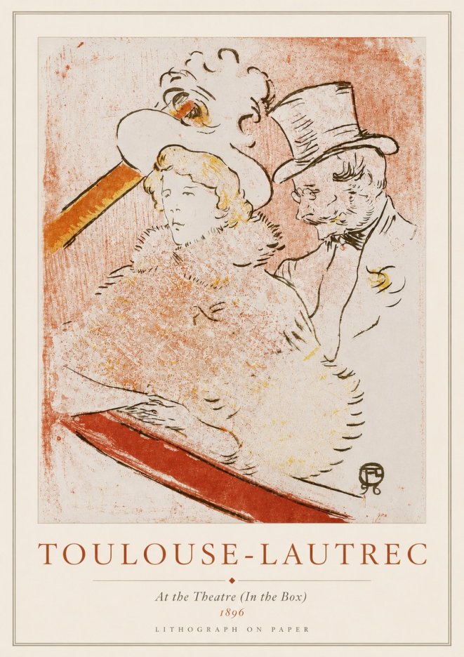 Toulouse-Lautrec At the Theatre (in the Box) No3 - Plakat
