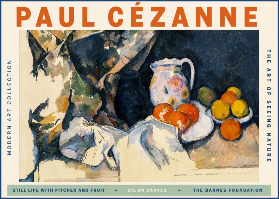 Paul Cézanne Still Life with Pitcher and Fruit No2 - Plakat