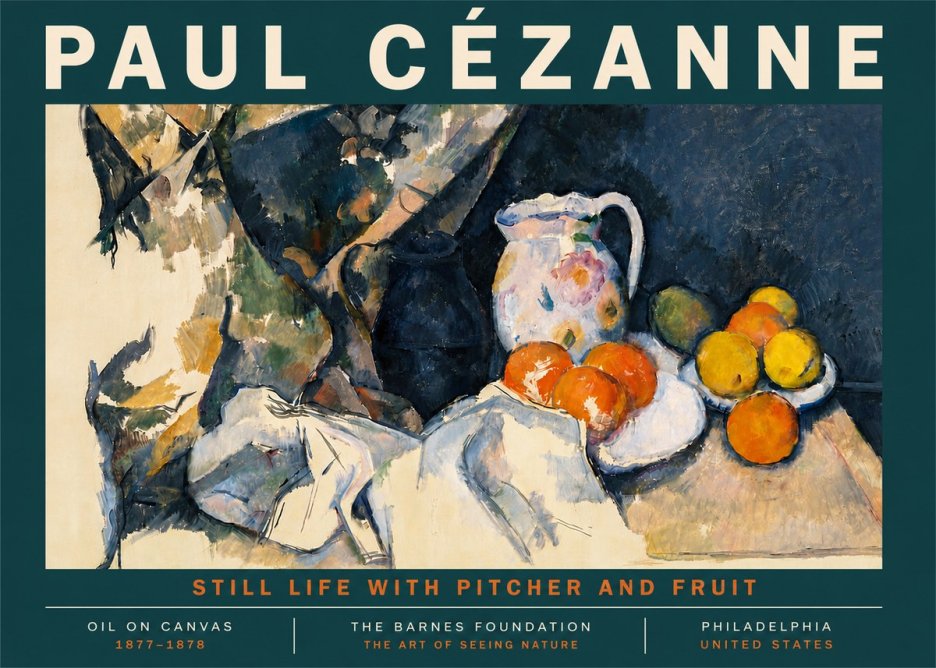 Paul Cézanne Still Life with Pitcher and Fruit No4 - Plakat