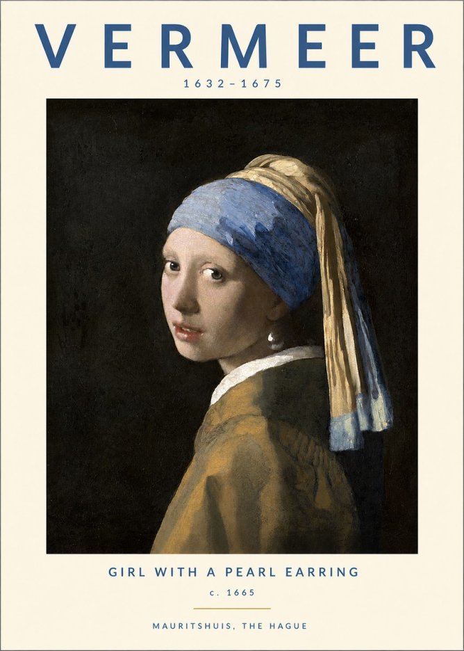 Vermeer Girl with a Pearl Earring II No3 - Plakat