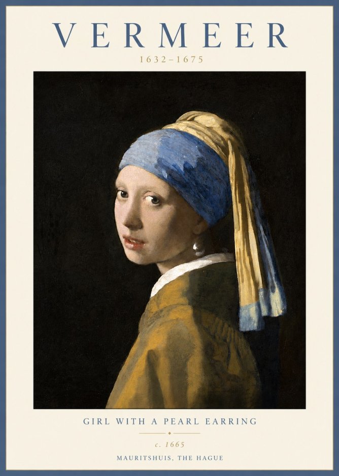 Vermeer Girl with a Pearl Earring II No4 - Plakat