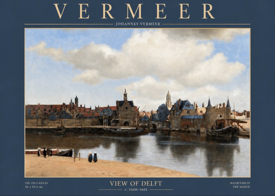Vermeer View of Delft No3 - Plakat