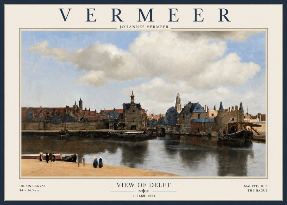 Vermeer View of Delft No4 - Plakat
