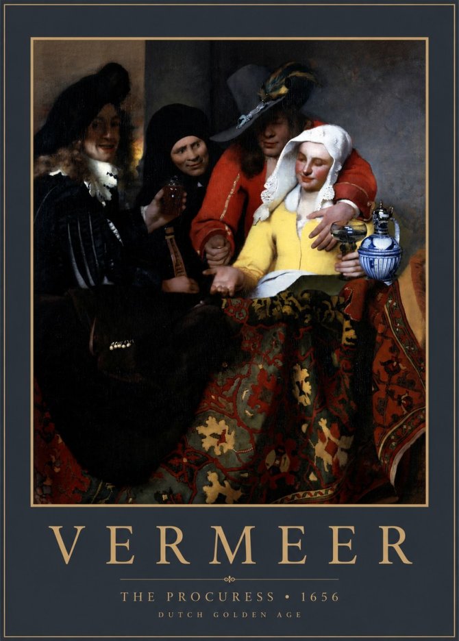Vermeer The Procuress No2 - Plakat