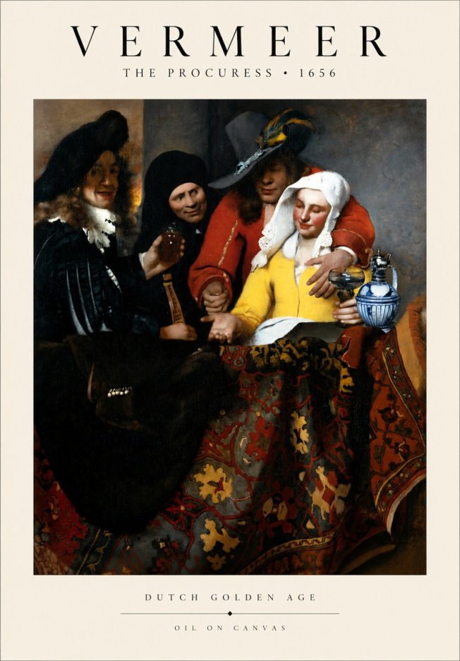 Vermeer The Procuress No3 - Plakat