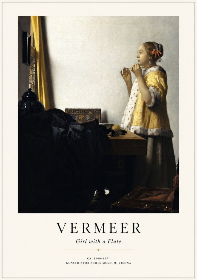 Vermeer Girl with a Flute No1 - Plakat