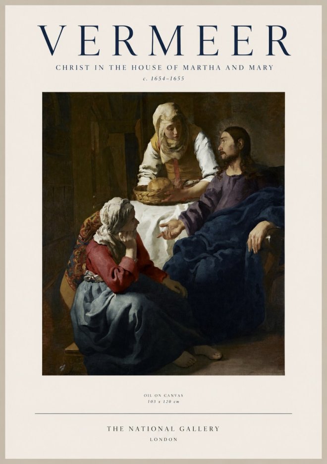 Vermeer Christ in the House of Martha and Mary No1 - Plakat