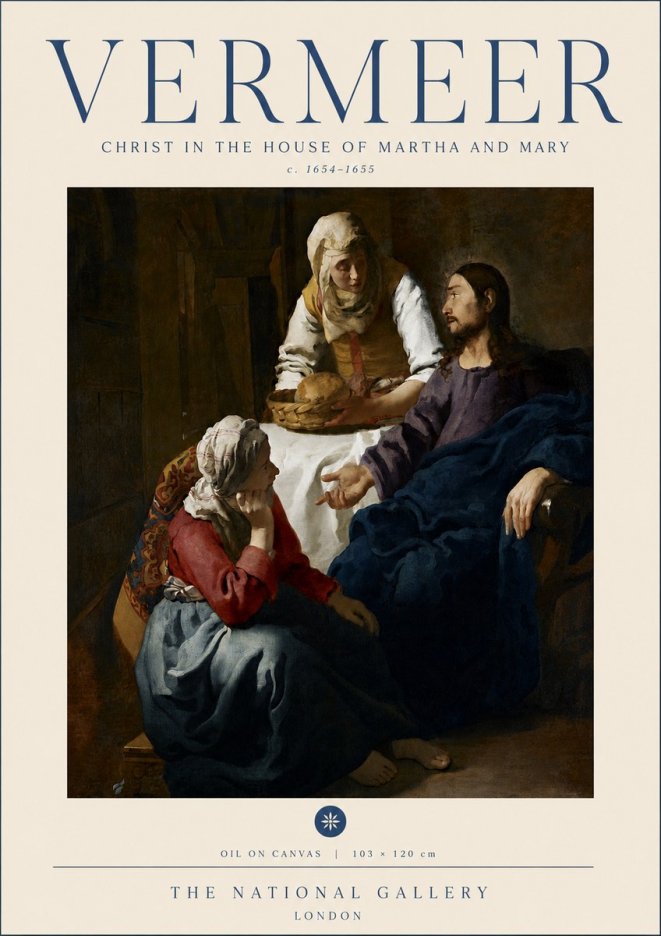 Vermeer Christ in the House of Martha and Mary No6 - Plakat