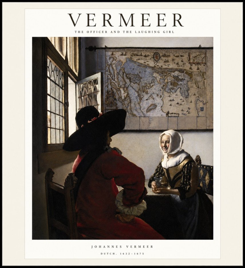Vermeer The Officer and the Laughing Girl No1 - Plakat