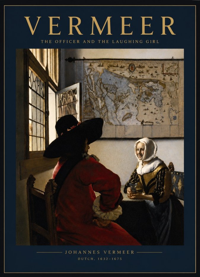 Vermeer The Officer and the Laughing Girl No3 - Plakat