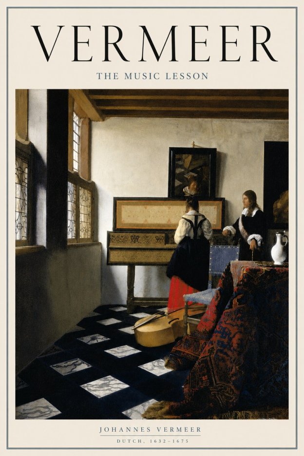 Vermeer The Music Lesson No4 - Plakat