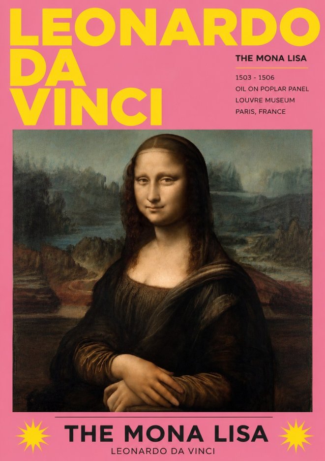 Leonardo da Vinci The Mona Lisa No3 - Plakat