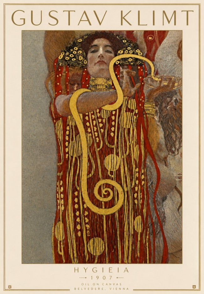 Klimt Hygeia No4 - Plakat
