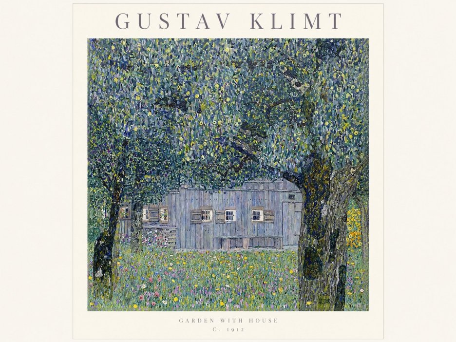Klimt Garden with House No1 - Plakat
