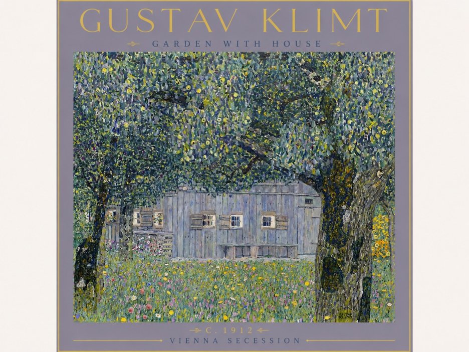 Klimt Garden with House No4 - Plakat