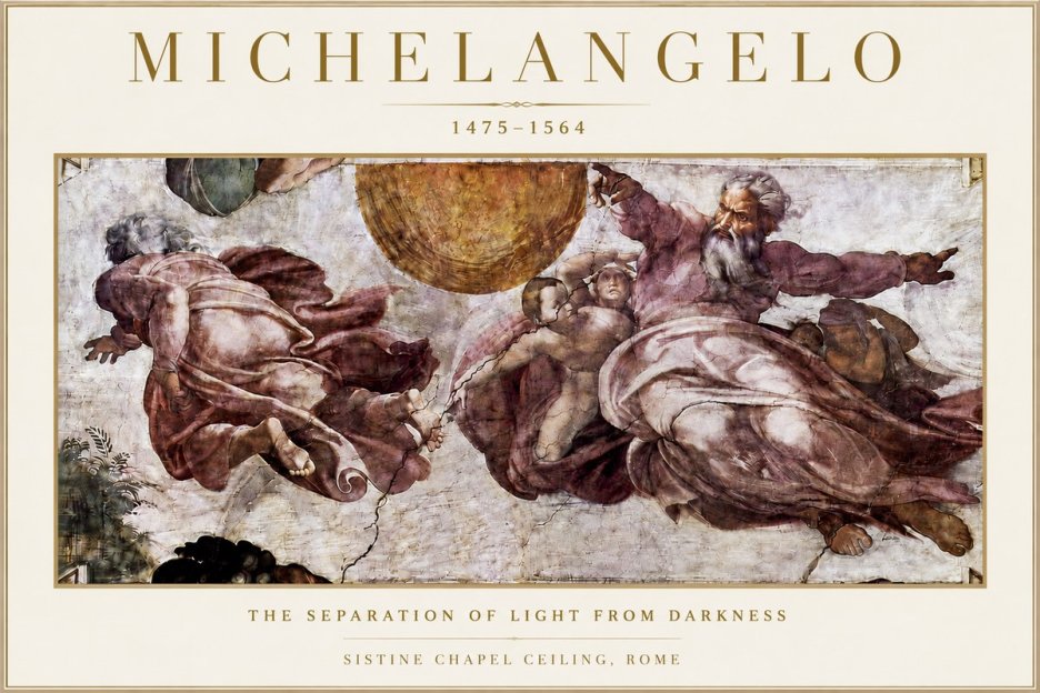 Michelangelo The Separation of Light from Darkness No4 - Plakat