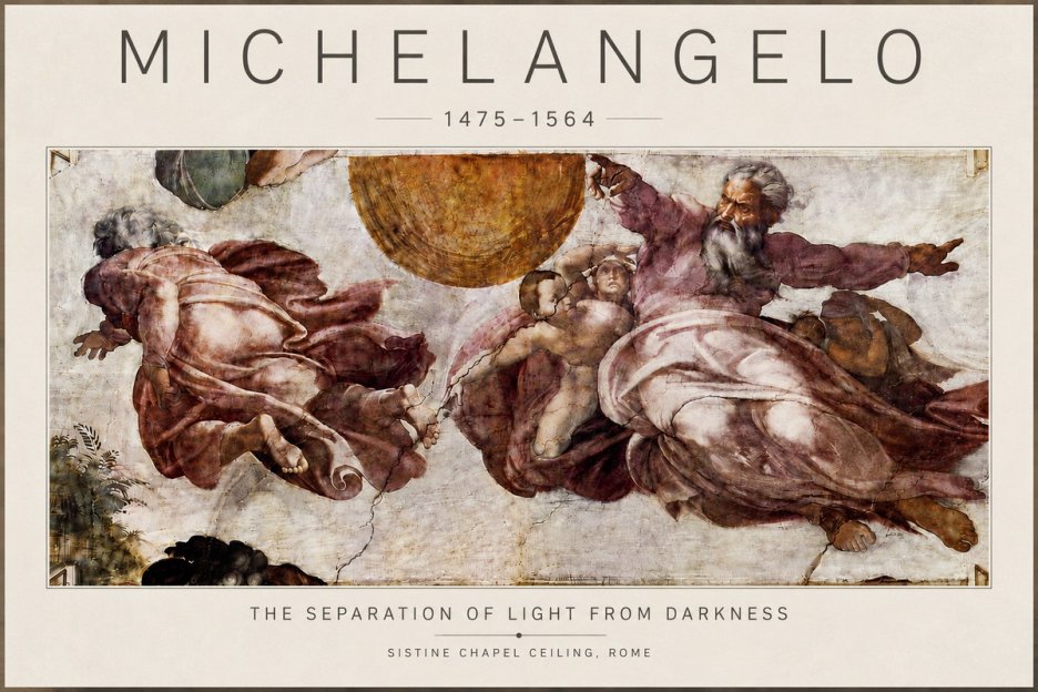 Michelangelo The Separation of Light from Darkness No6 - Plakat