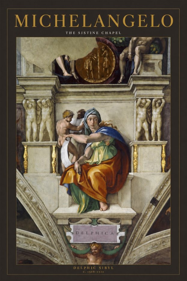 Michelangelo Delphic Sibyl No2 - Plakat