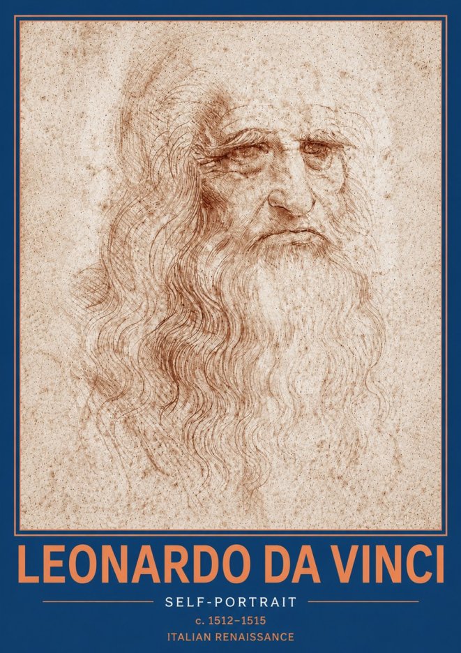 Leonardo da Vinci Self-portrait I No5 - Plakat