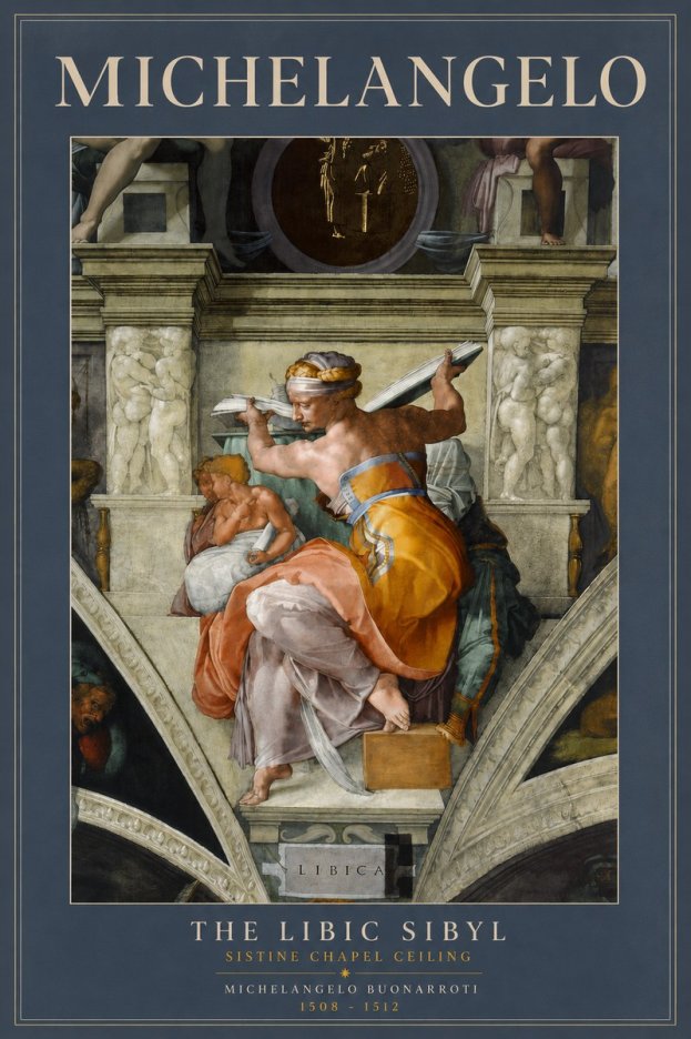 Michelangelo The Libic Sibyl No3 - Plakat