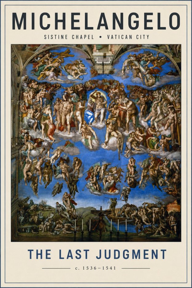 Michelangelo The Last Judgment No5 - Plakat
