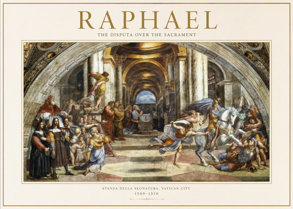 Raphael The Disputa over the Sacrament No1 - Plakat