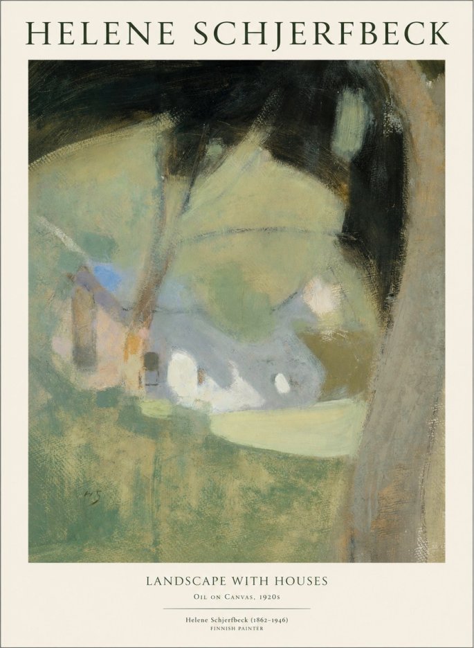 Helene Schjerfbeck Landscape with Houses No1 - Plakat