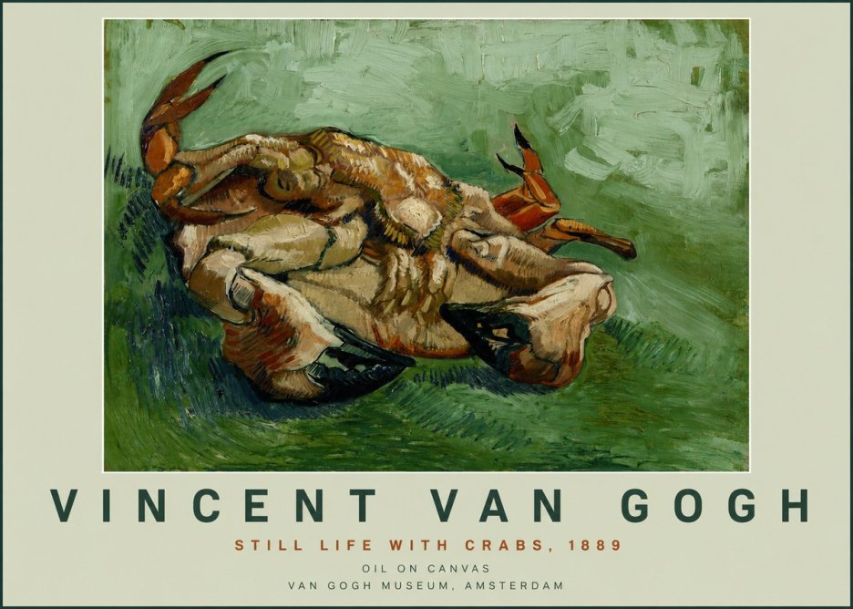 Van Gogh Still Life with Crabs No2 - Plakat