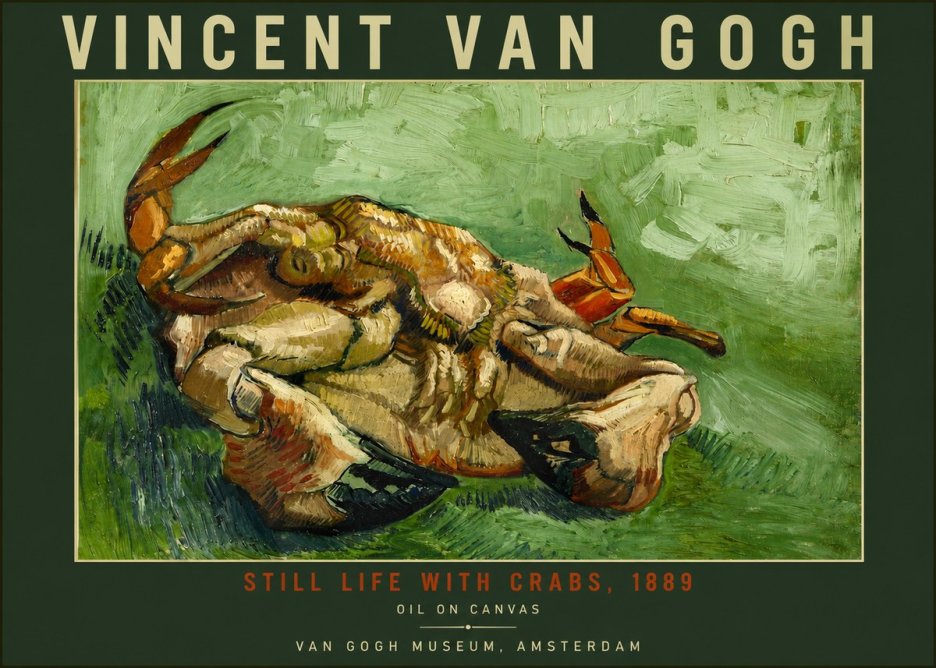 Van Gogh Still Life with Crabs No4 - Plakat