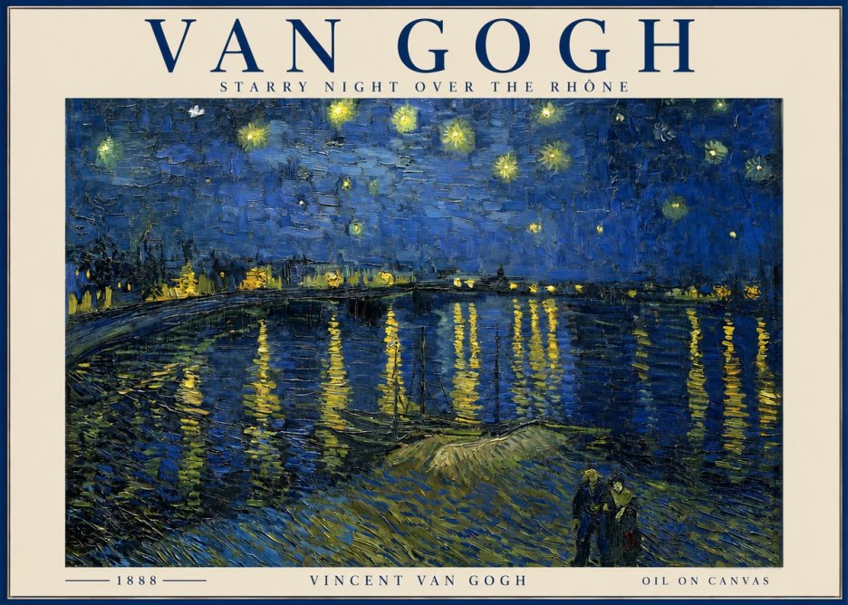 Van Gogh Starry Night over the Rhône No2 - Plakat