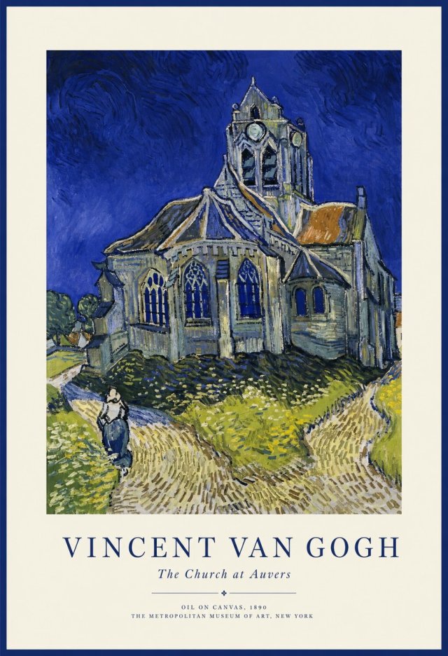 Van Gogh The Church at Auvers I No1 - Plakat