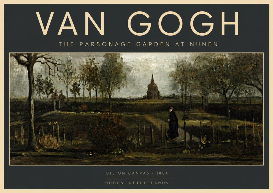 Van Gogh The Parsonage Garden at Nunen No5 - Plakat