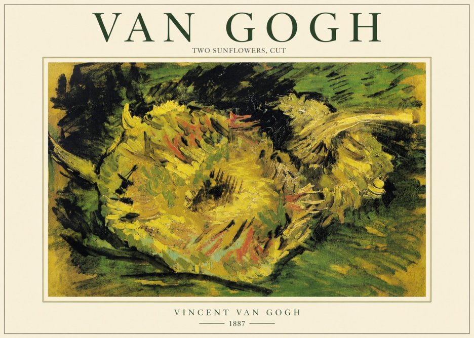 Van Gogh Two Sunflowers, Cut No2 - Plakat