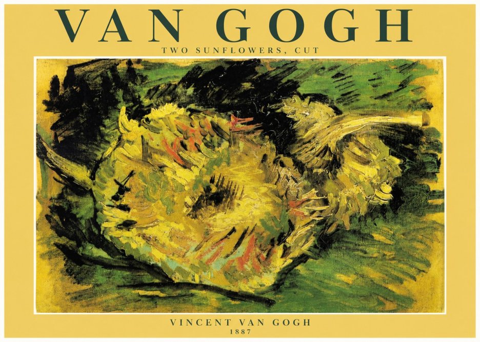 Van Gogh Two Sunflowers, Cut No3 - Plakat