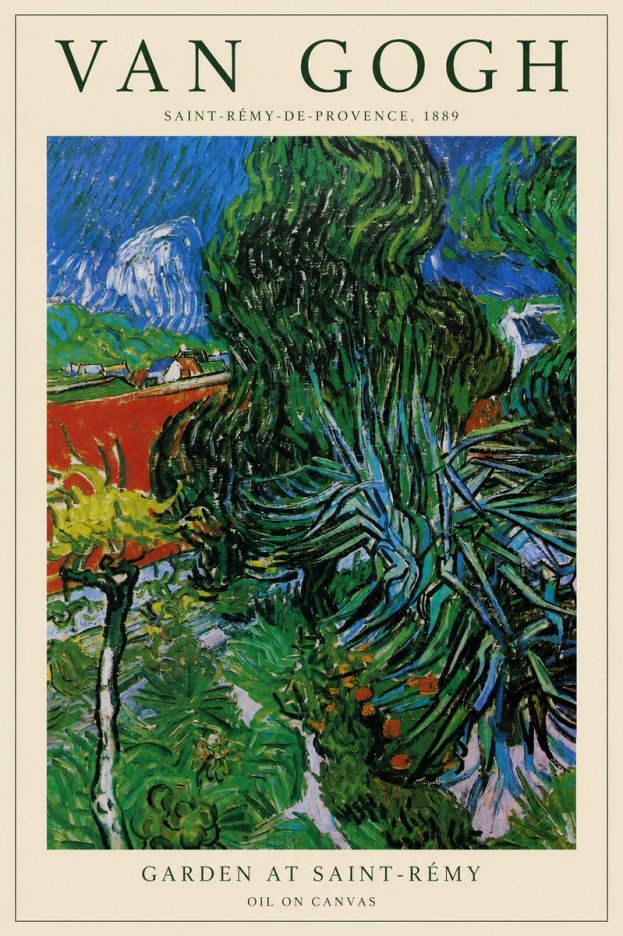 Van Gogh Garden at Saint-rémy No1 - Plakat