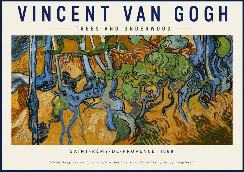 Van Gogh Trees and Underwood No6 - Plakat
