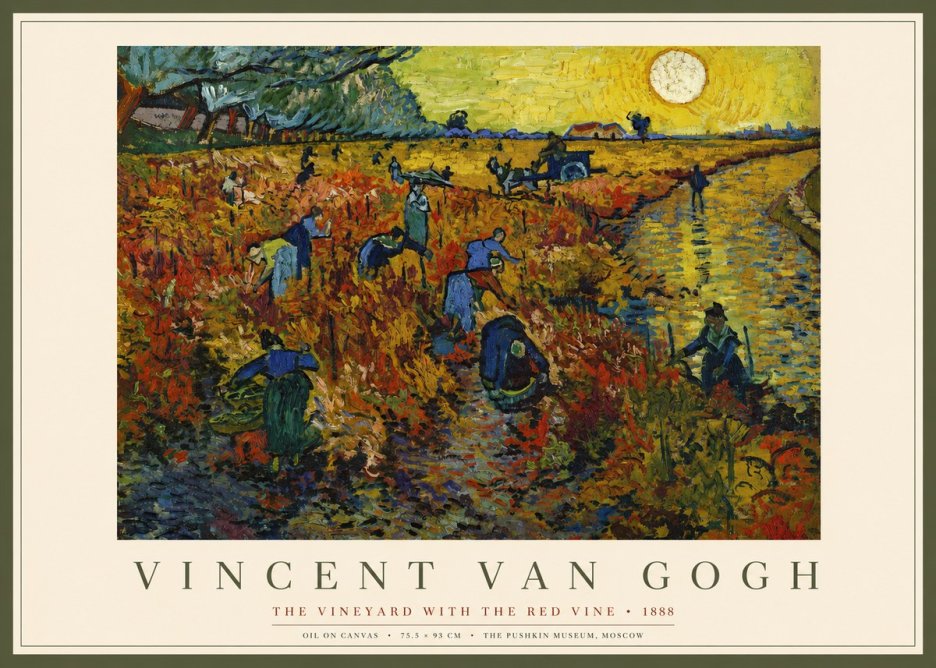 Van Gogh The Vineyard with the Red Vine No2 - Plakat
