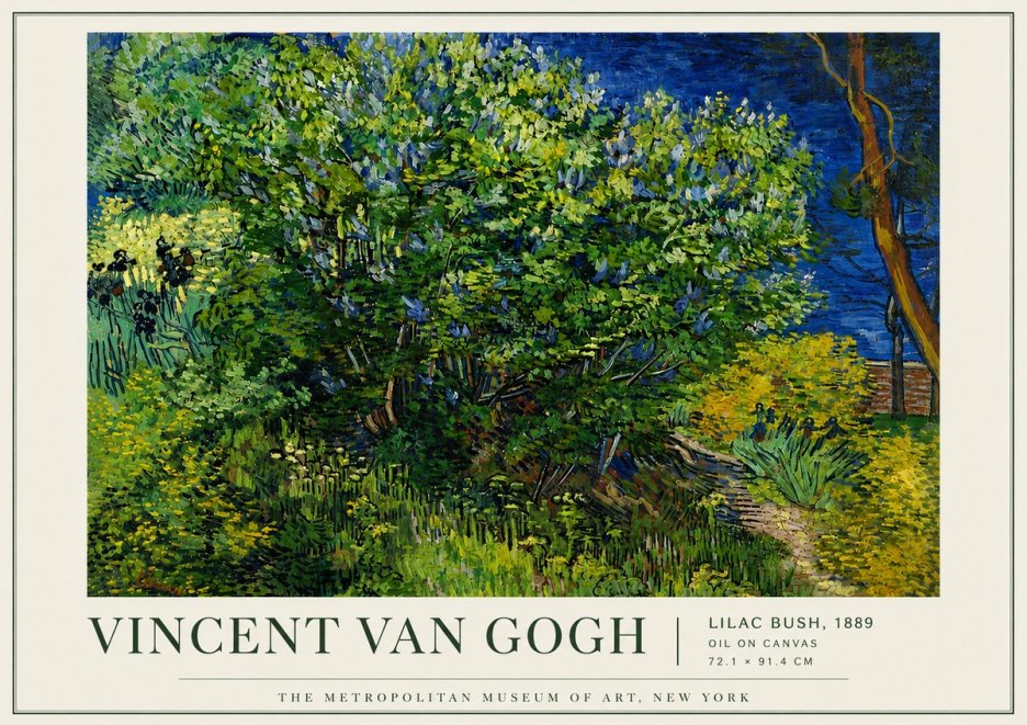 Van Gogh Lilac Bush No5 - Plakat