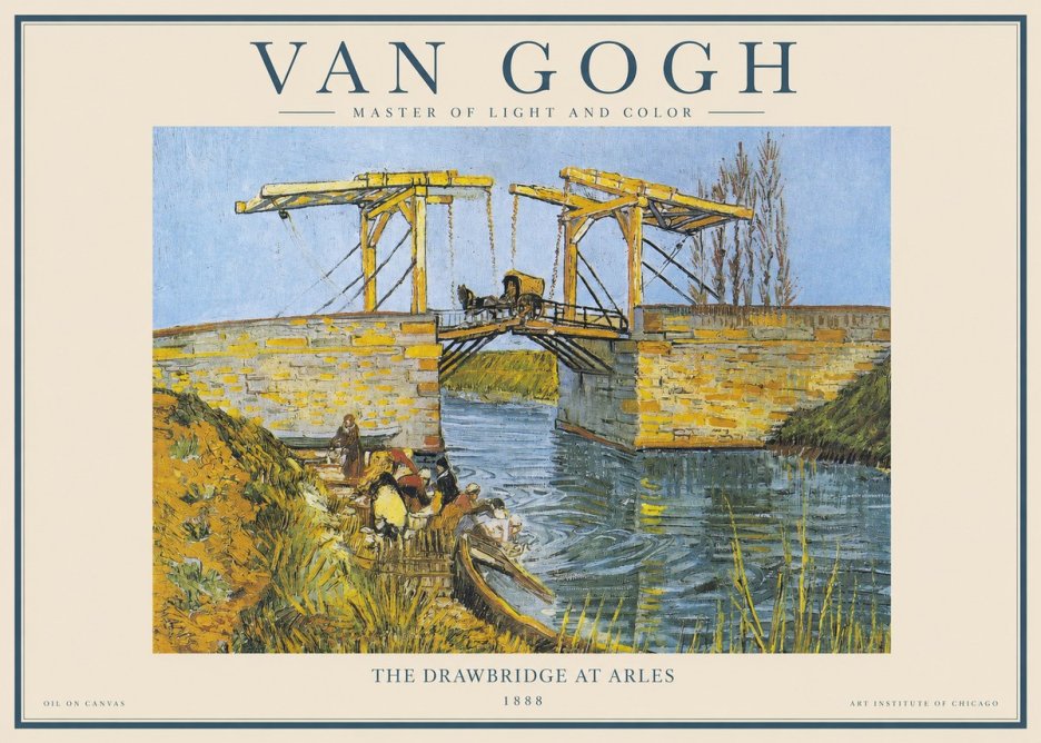 Van Gogh The Drawbridge at Arles IV No1 - Plakat