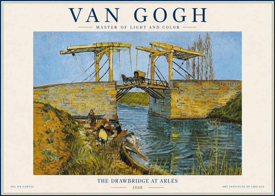 Van Gogh The Drawbridge at Arles IV No2 - Plakat