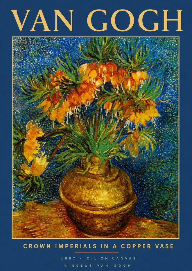 Van Gogh Crown Imperials in a Copper Vase No4 - Plakat
