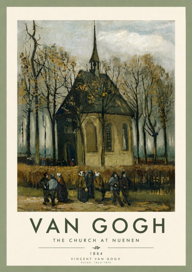 Van Gogh The Church at Nuenen No4 - Plakat