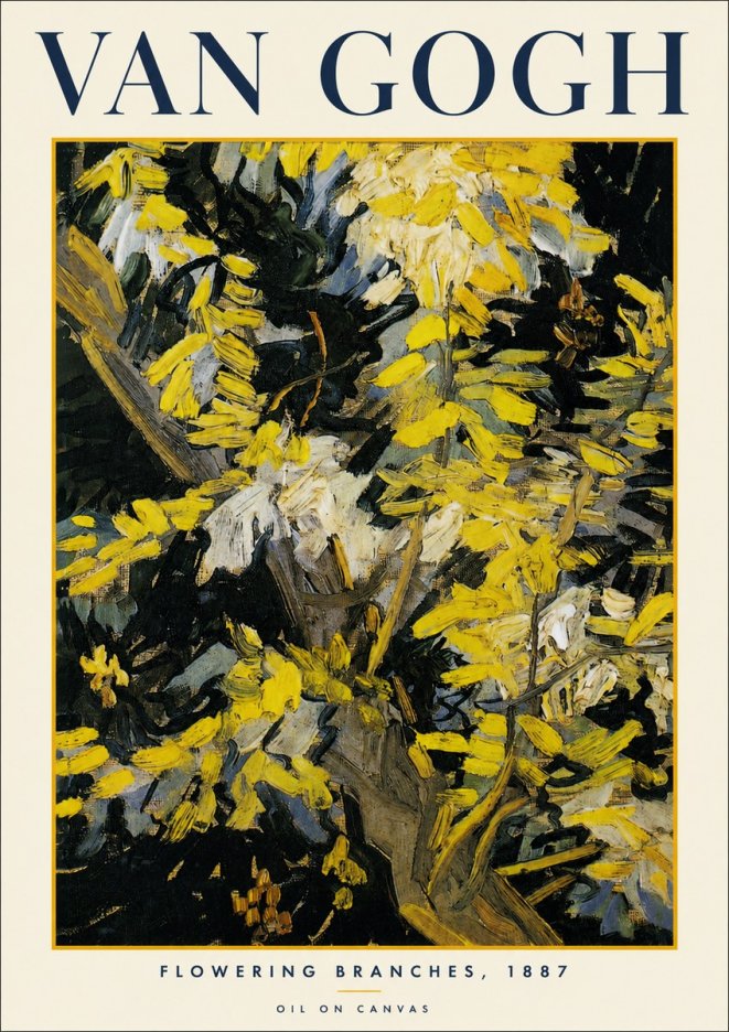 Van Gogh Flowering Branches, 1887 No3 - Plakat