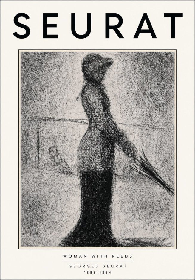 Seurat Woman with Reeds No5 - Plakat