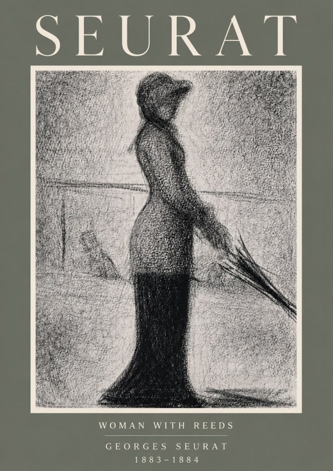 Seurat Woman with Reeds No6 - Plakat