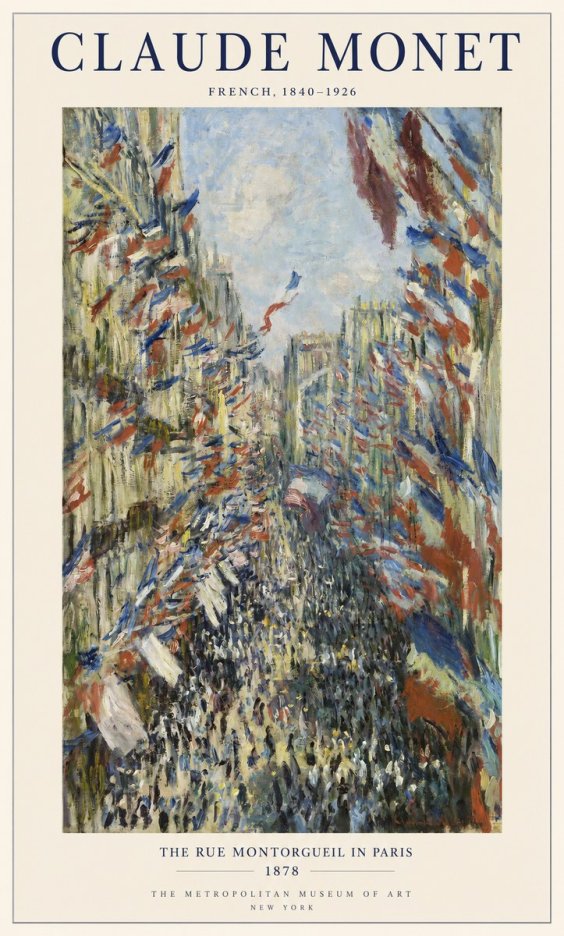 Monet The Rue Montorgueil in Paris No1 - Plakat