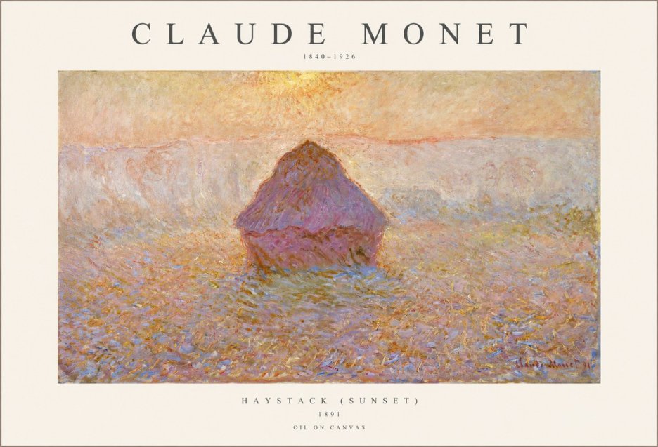 Monet Haystack (Sunset) No1 - Plakat