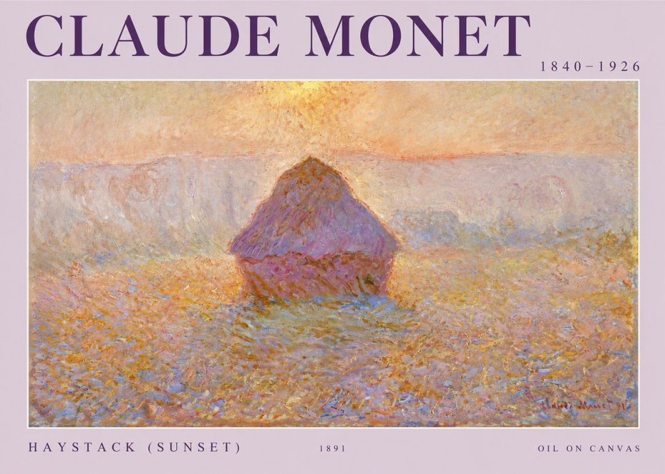Monet Haystack (Sunset) No2 - Plakat