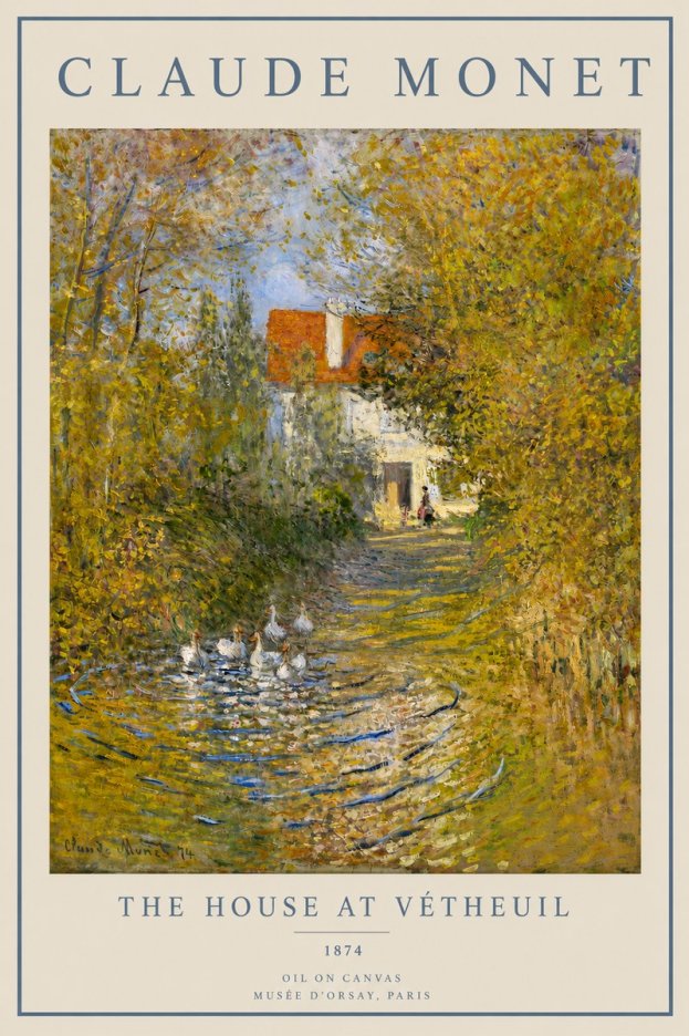 Monet The House at Vétheuil No3 - Plakat